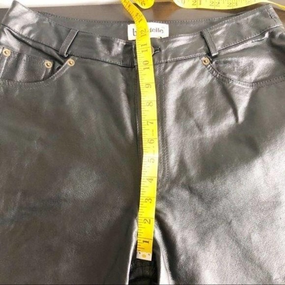 Bagatelle Vintage 100% Leather Black High Waisted Straight Leg Pants - Picture 10 of 12